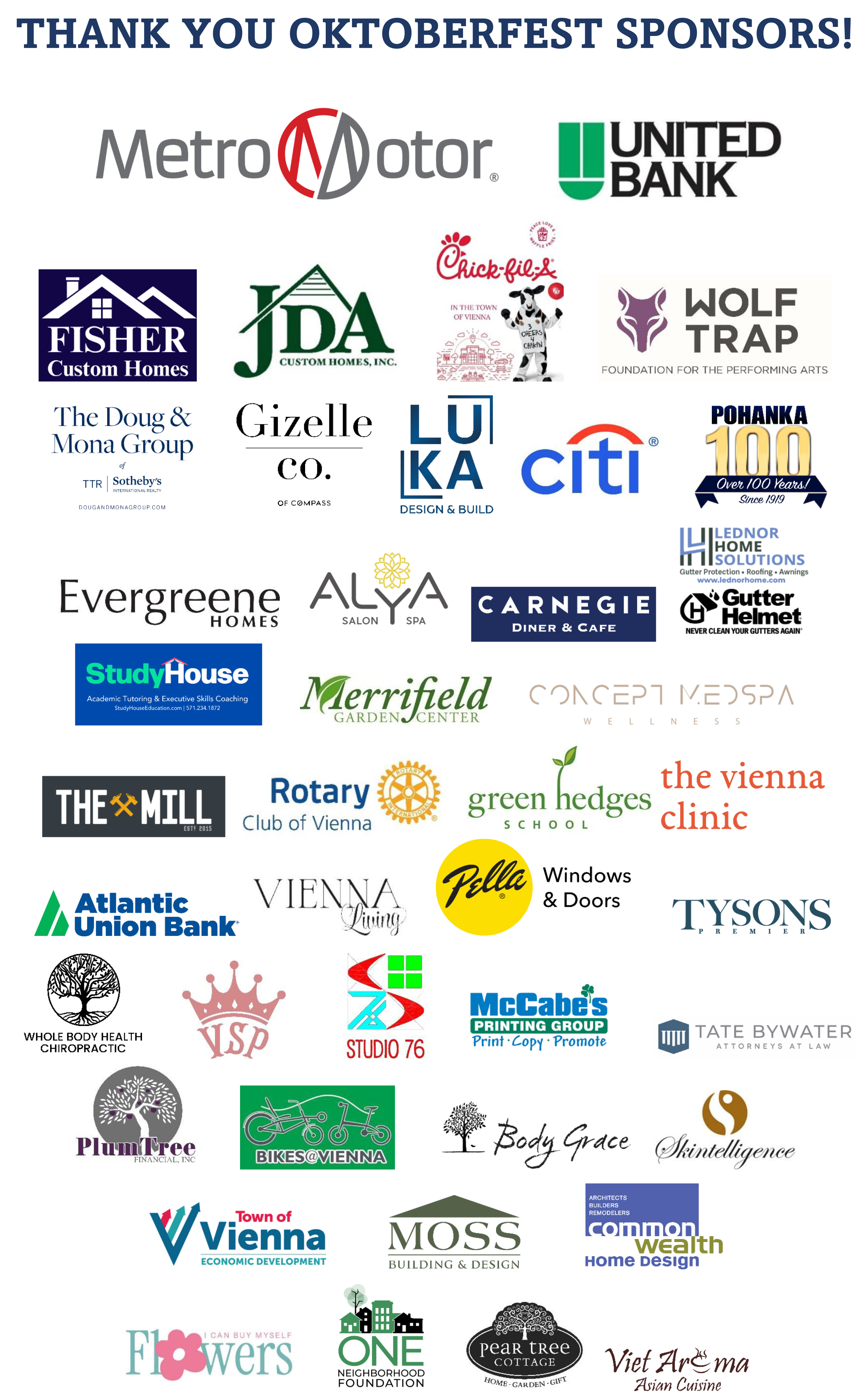 Thank You to Our 2026 Vienna Oktoberfest Sponsors