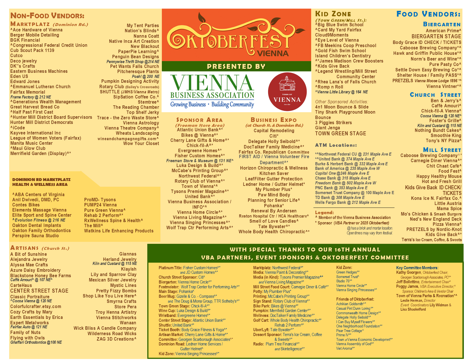 Vienna Oktoberfest Festival Map — Back